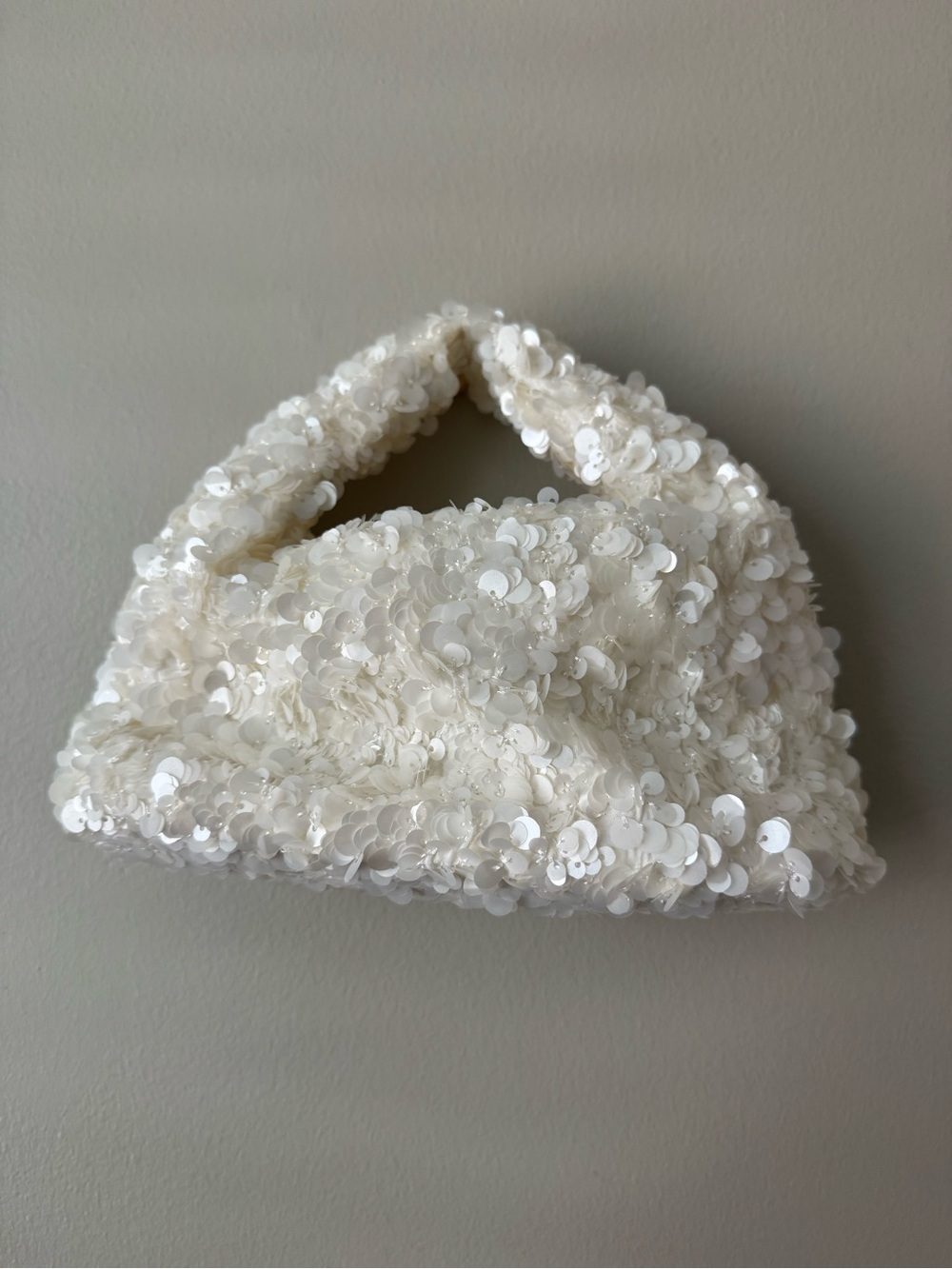 Ivory Sequin Handbag Clutch
